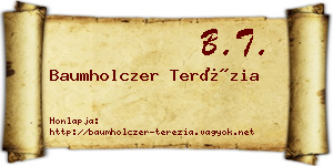 Baumholczer Terézia névjegykártya